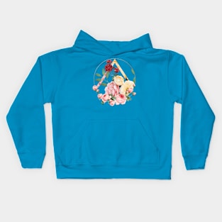 Circular Flower Frame - Yellow/Pink/Red Kids Hoodie